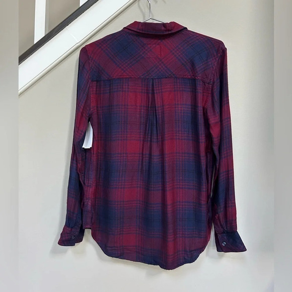 Rails | Hunter Plaid flannel shirt, currant and navy - Picture 3 of 8
